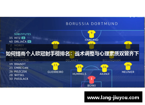 如何提高个人欧冠射手榜排名:战术调整与心理素质双管齐下 如何提高个人欧冠射手榜排名:战术调整与心理素质双管齐下